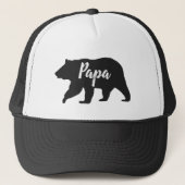 Rustiek Papa Beer Eenvoudig Zwart-wit Trucker Pet (Voorkant)