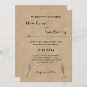 Rustiek papier bruiloft uitnodiging (Voorkant / Achterkant)