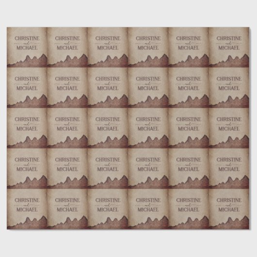  rustiek papier bruin bergen bruiloft (Vlak)