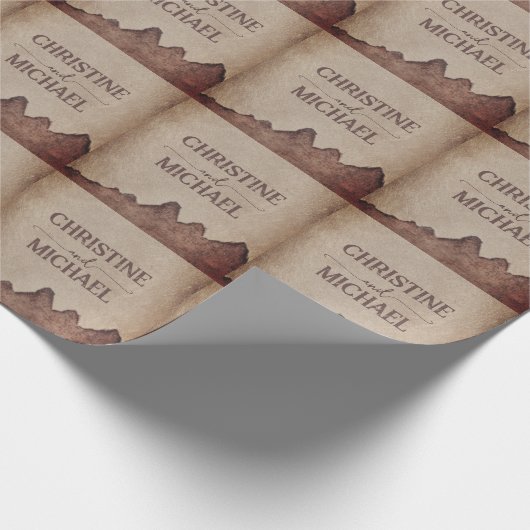 rustiek papier bruin bergen bruiloft (Hoek)