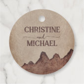  rustiek papier bruin bergen bruiloft bedankjes labels (Achterkant)