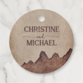  rustiek papier bruin bergen bruiloft bedankjes labels (Voorkant)