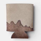  rustiek papier bruin bergen bruiloft blikjeskoeler (Achterkant)