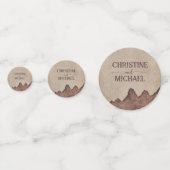  rustiek papier bruin bergen bruiloft confetti (Achterkanten)