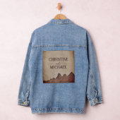  rustiek papier bruin bergen bruiloft denim jacket (Hangar)