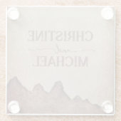  rustiek papier bruin bergen bruiloft glazen onderzetter (Achterkant)