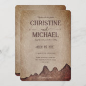  rustiek papier bruin bergen bruiloft kaart (Voorkant / Achterkant)
