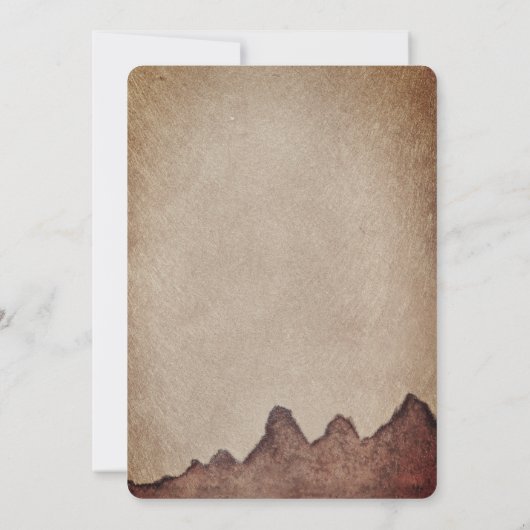  rustiek papier bruin bergen bruiloft kaart (Achterkant)