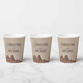  rustiek papier bruin bergen bruiloft papieren bekers