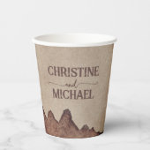  rustiek papier bruin bergen bruiloft papieren bekers (Voorkant)
