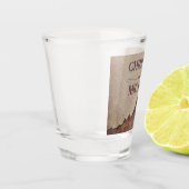  rustiek papier bruin bergen bruiloft shot glas (Links)