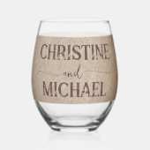  rustiek papier bruin bergen bruiloft wijnglas zonder voet (Achterkant)