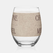  rustiek papier bruin bergen bruiloft wijnglas zonder voet (Links)