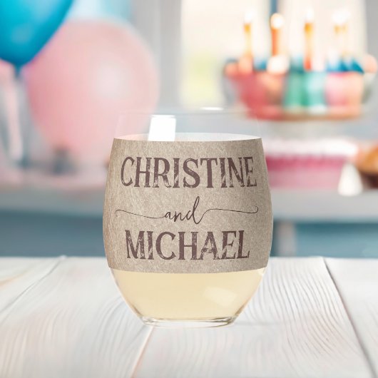  rustiek papier bruin bergen bruiloft wijnglas zonder voet (Insitu (Baby Shower))