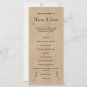 Rustiek papier huwelijksceremonie programma (Voorkant)