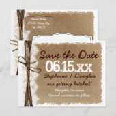 Rustiek papier Save the Date Briefkaarten (Voorkant / Achterkant)