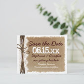 Rustiek papier Save the Date Briefkaarten (Staand voorkant)