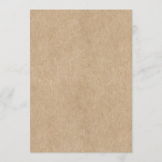 Rustiek Papier Trouwtafel Flat Menu Kaart (Achterkant)