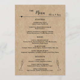 Rustiek Papier Trouwtafel Flat Menu Kaart