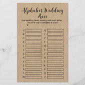 Rustiek Papier Vrijgezellenfeest Alfabet Wedding R (Voorkant)