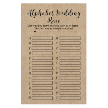 Rustiek Papier Vrijgezellenfeest Alfabet Wedding R