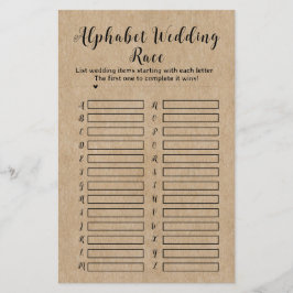 Rustiek Papier Vrijgezellenfeest Alfabet Wedding R