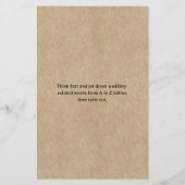 Rustiek Papier Vrijgezellenfeest Alfabet Wedding R (Achterkant)