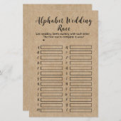 Rustiek Papier Vrijgezellenfeest Alfabet Wedding R (Voorkant / Achterkant)