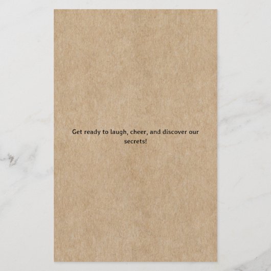 Rustiek Papier Vrijgezellenfeest Leuke Trouwschoen (Achterkant)