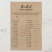 Rustiek Papier Vrijgezellenfeest Word Scramble Gam (Voorkant)