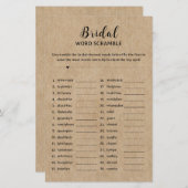 Rustiek Papier Vrijgezellenfeest Word Scramble Gam (Voorkant / Achterkant)