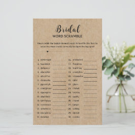 Rustiek Papier Vrijgezellenfeest Word Scramble Gam