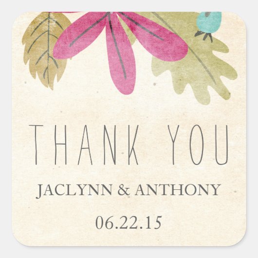 Rustiek paradijs Dank u voor Stickers (Voorkant)