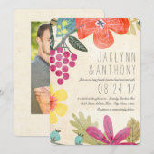 Rustiek paradijs wijngaard foto bruiloft kaart (Voorkant / Achterkant)