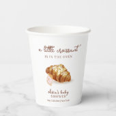 Rustiek Parijse Bakkerij Pastry Croissant Baby sho Papieren Bekers (Achterkant)