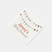 Rustiek pastel bunting baby shower servet (Hoek)