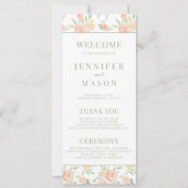 Rustiek pastel sinaasappel groen bloemenbruiloft p (Voorkant)