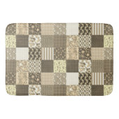 Rustiek  Patchwork Beige Bruin Quiltpatroon Badmat (Voorkant)