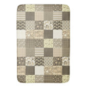 Rustiek  Patchwork Beige Bruin Quiltpatroon Badmat (Voorkant Verticaal)