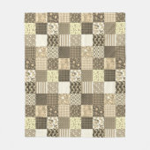 Rustiek  Patchwork Beige Bruin Quiltpatroon Fleece Deken (Voorkant)