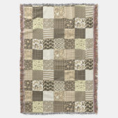 Rustiek  Patchwork Beige Quiltpatroon Deken (Voorkant Verticaal)