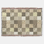 Rustiek  Patchwork Beige Quiltpatroon Deken (Voorkant)