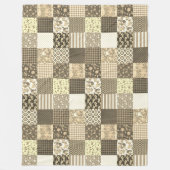 Rustiek  Patchwork Beige Quiltpatroon Fleece Deken (Voorkant)