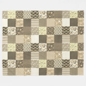 Rustiek  Patchwork Beige Quiltpatroon Fleece Deken (Voorkant (Horizontaal))