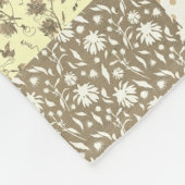Rustiek  Patchwork Beige Quiltpatroon Fleece Deken (Hoek)