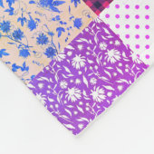 Rustiek Patchwork Blauw Roze Quiltpatroon Fleece Deken (Hoek)