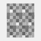 Rustiek  Patchwork Grijs Quiltpatroon Fleece Deken (Voorkant)