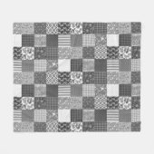 Rustiek  Patchwork Grijs Quiltpatroon Fleece Deken (Voorkant (Horizontaal))