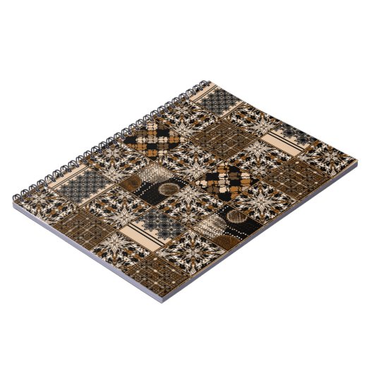 Rustiek patchwork patroon notitieboek (Linkerzijde)