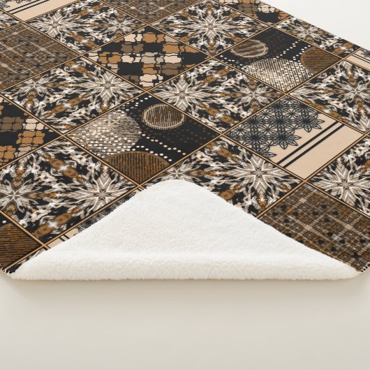 Rustiek patchwork patroon sherpa deken (3/4)